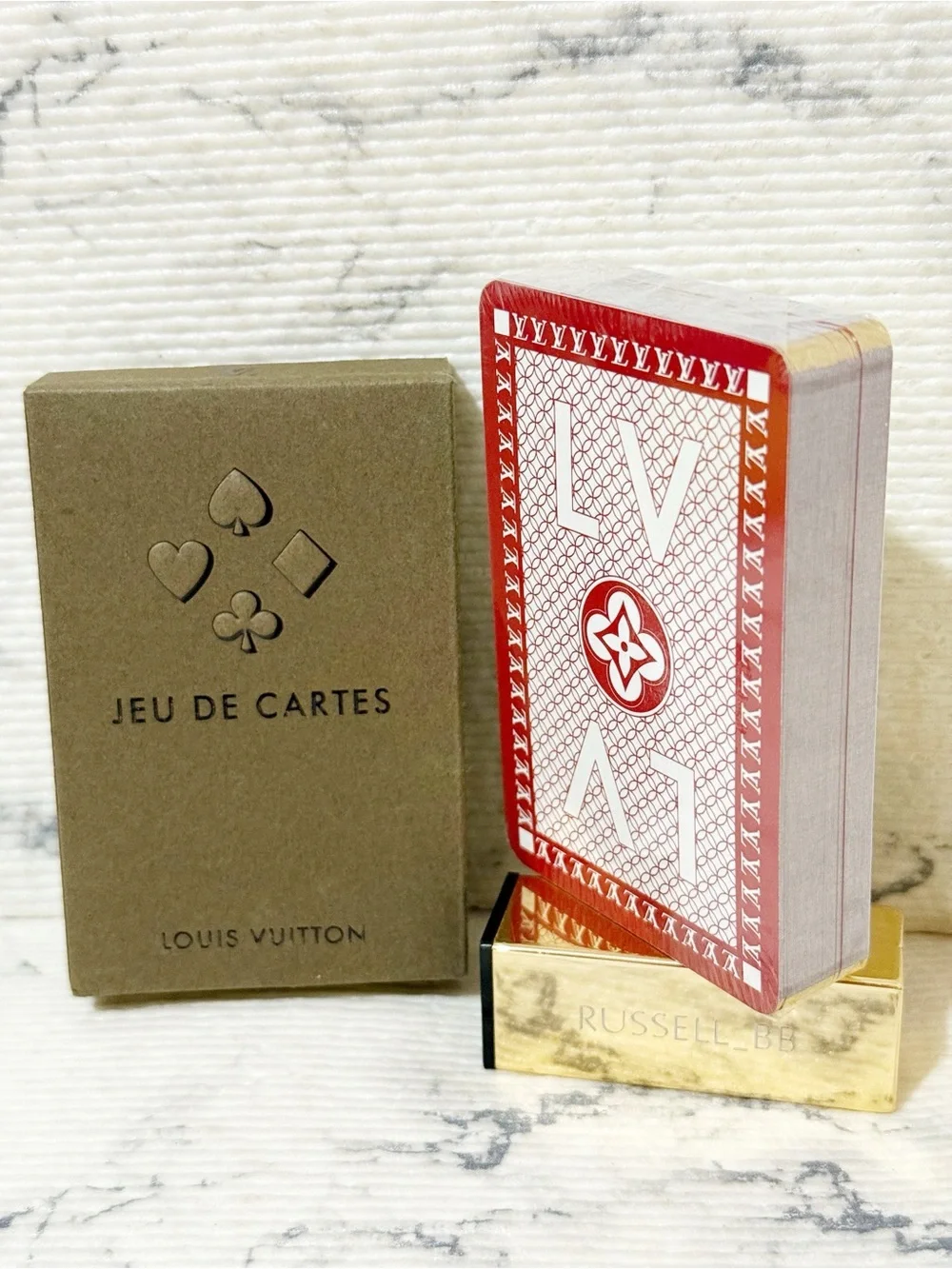 Louis Vuitton Full Deck of Sealed Playing Cards: Jeu de Cartes Red Logo Design